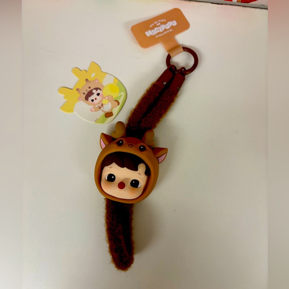 Hacipupu Brown Reindeer phone lanyard